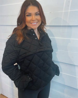 Down for anywhere Quilted Pullover