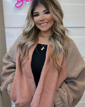 Cocoa Raglan Sleeve Fleece Jacket