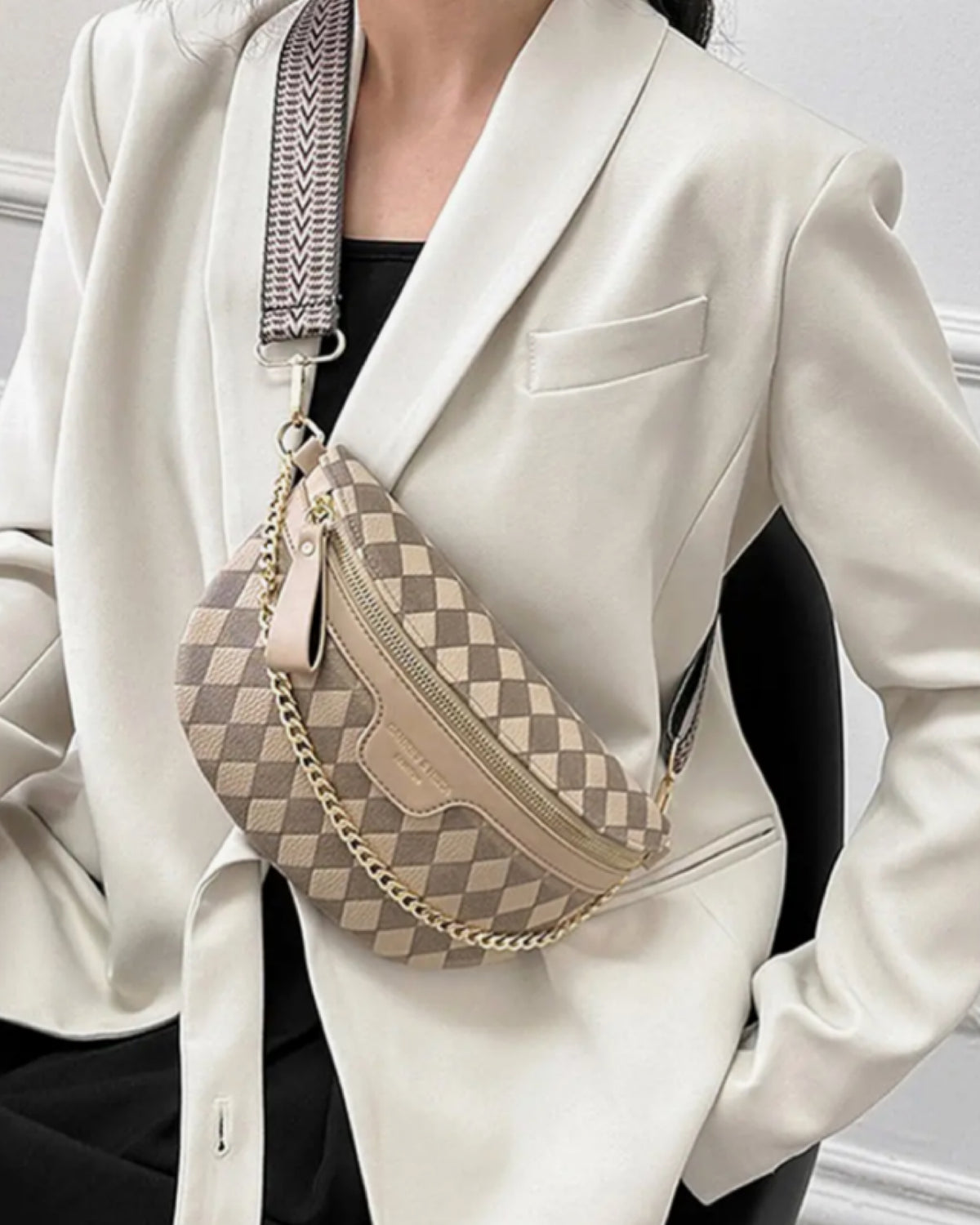 Crossbody Checkered Khaki
