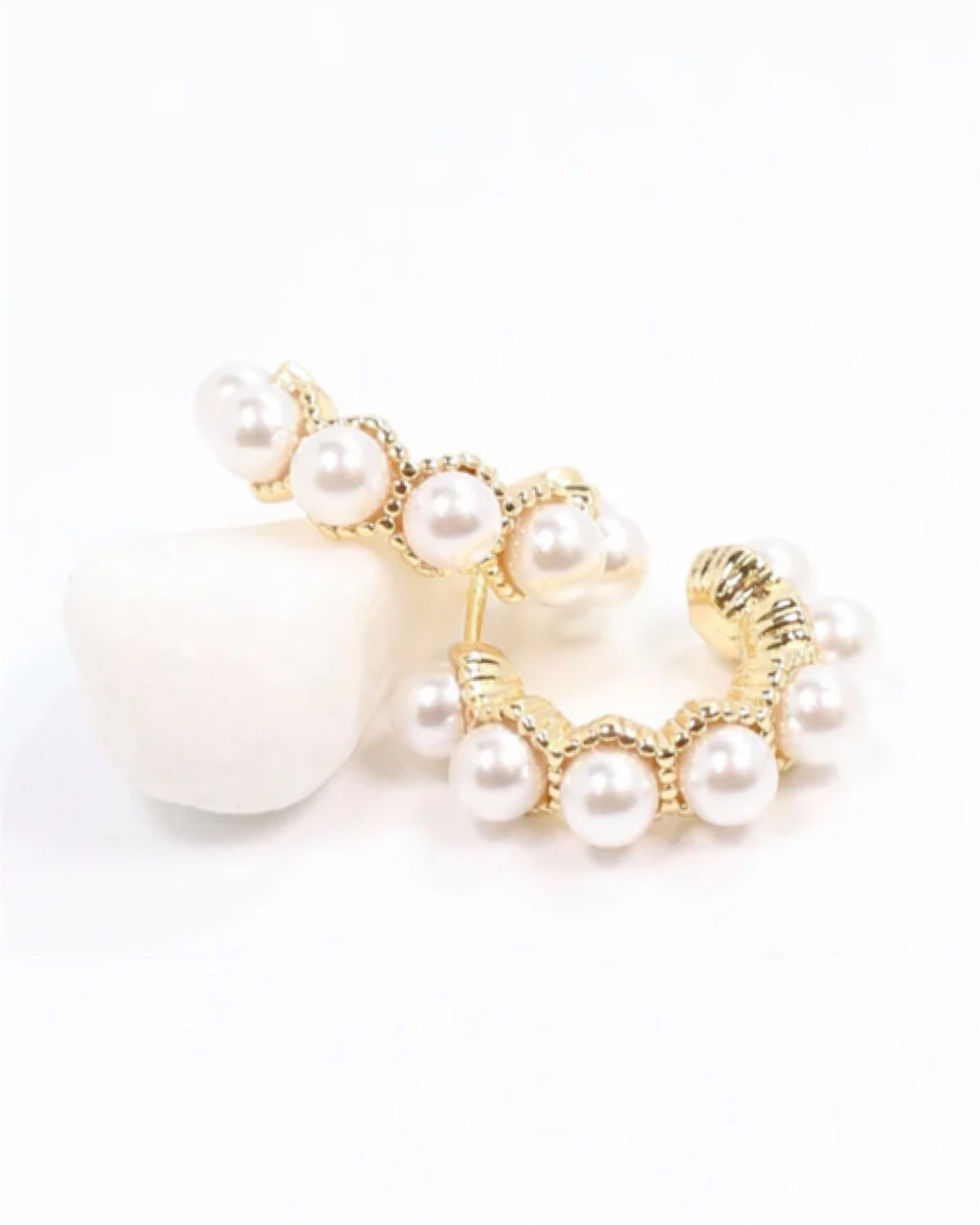 Napoleon Pearl Hoop Earrings Gold