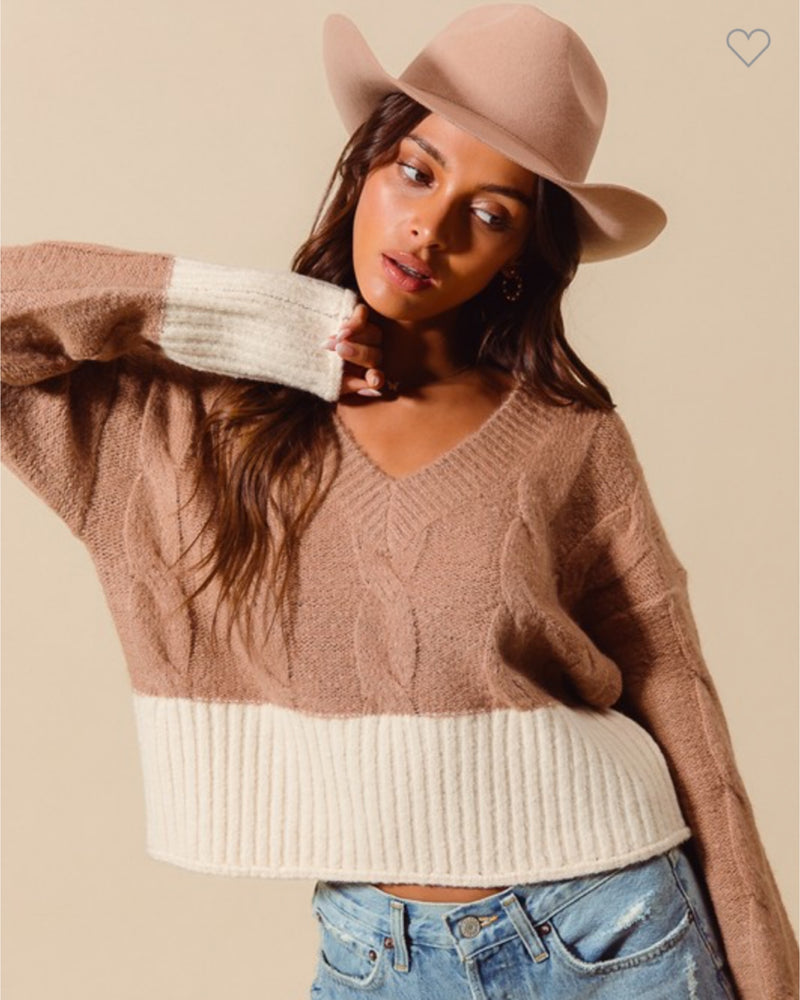 Latte Date Crop Sweater