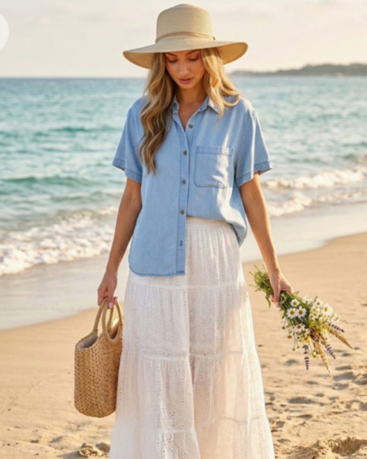 Summer in Chambray Short Top