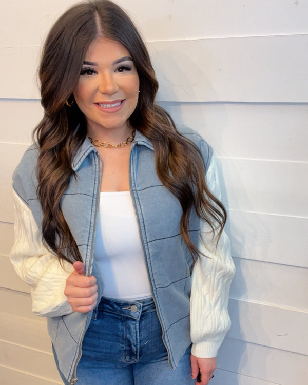 New Country Quilted Denim Jacket