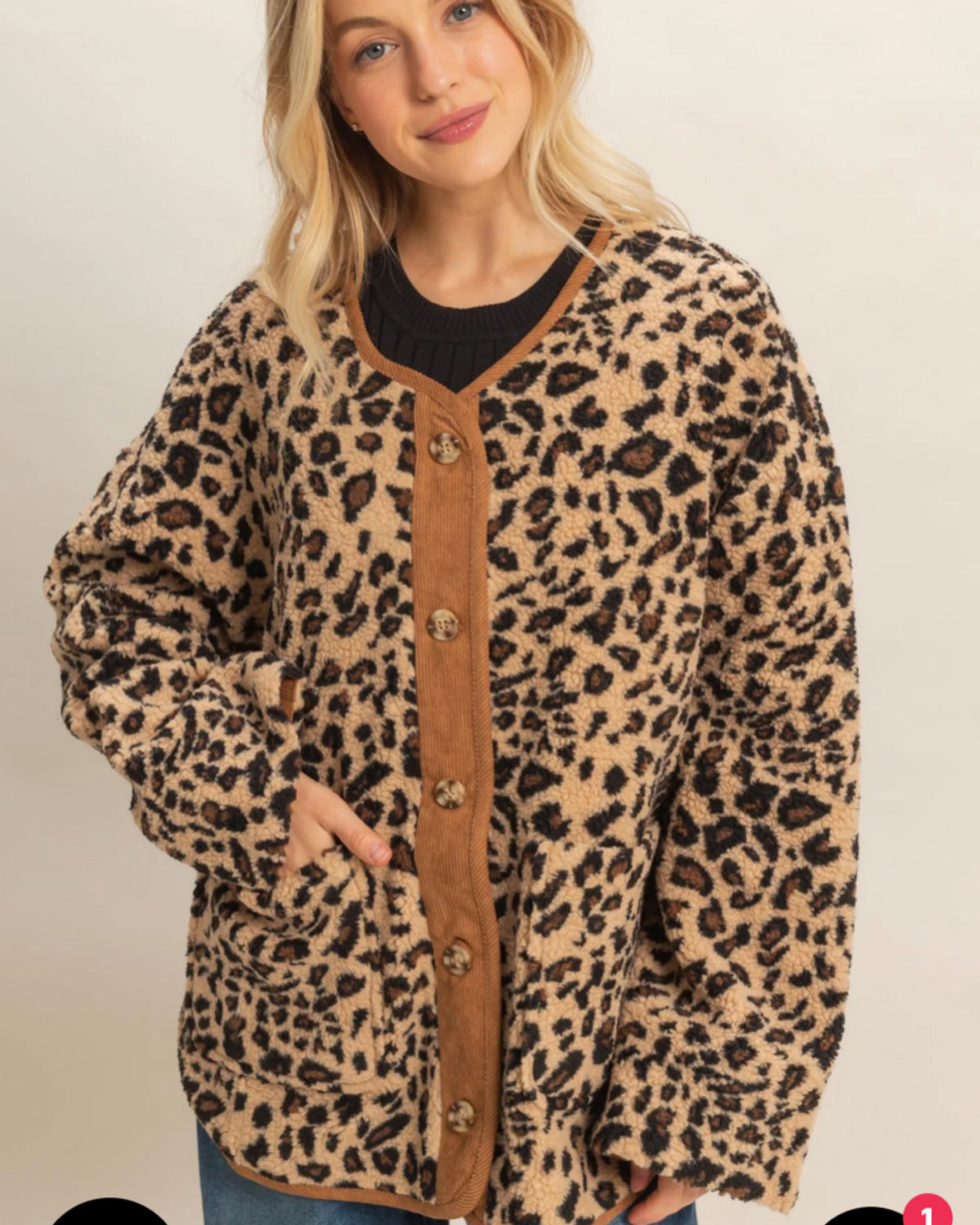 Snuggles in Leopard Teddy Shacket