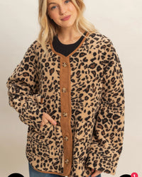 Snuggles in Leopard Teddy Shacket