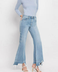 Impressed High Rise Flare Jean