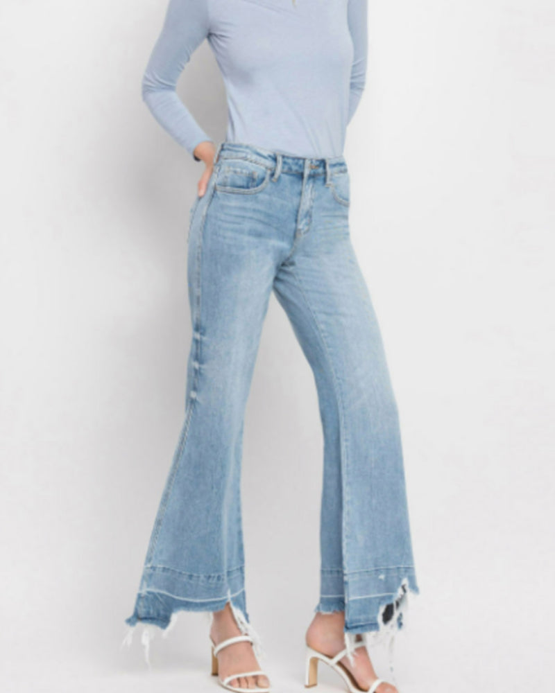 Impressed High Rise Flare Jean