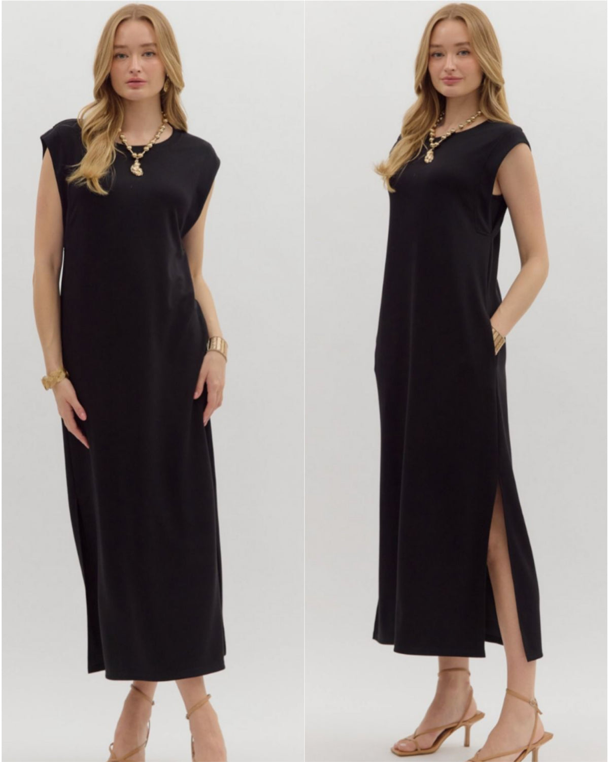 Resort Pass Midi Dress in Black