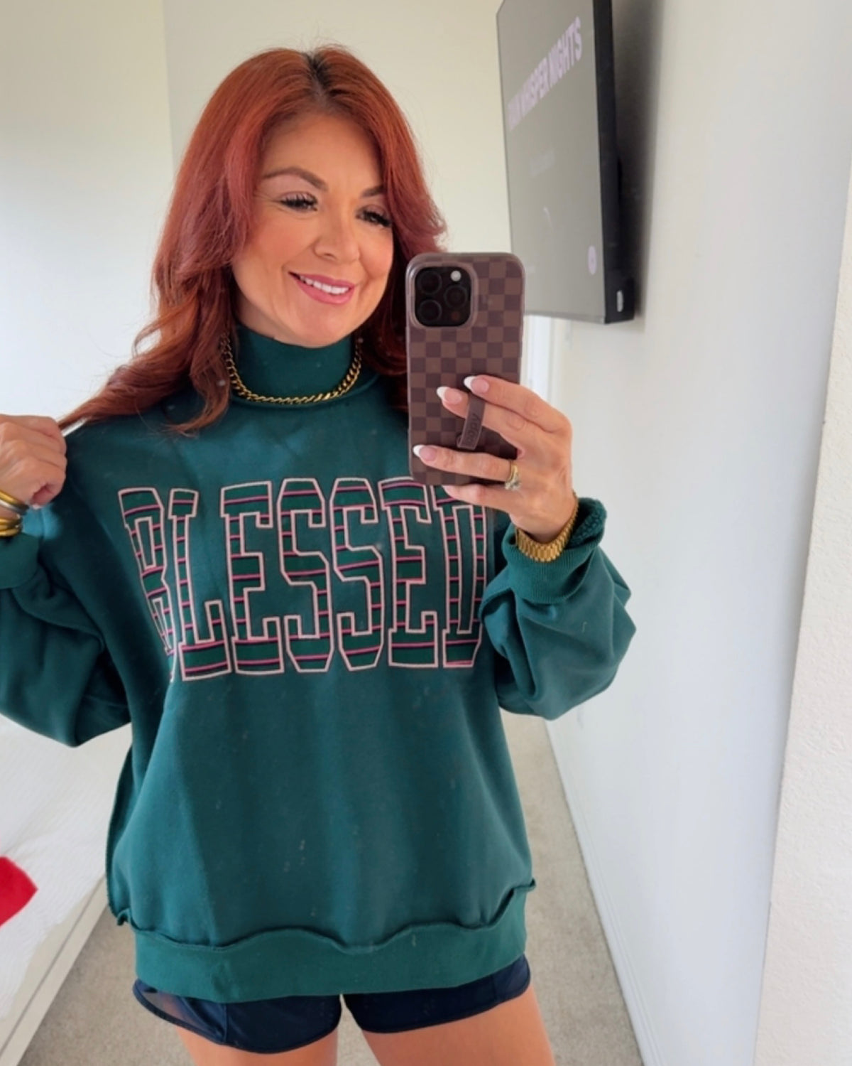 BLESSED Mock Neck Sweater Top