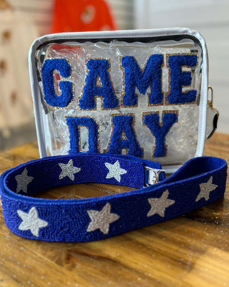 Blue & White Game Day Purse Strap