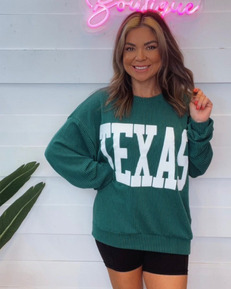 She’s like TEXAS Corded Sweatshirt