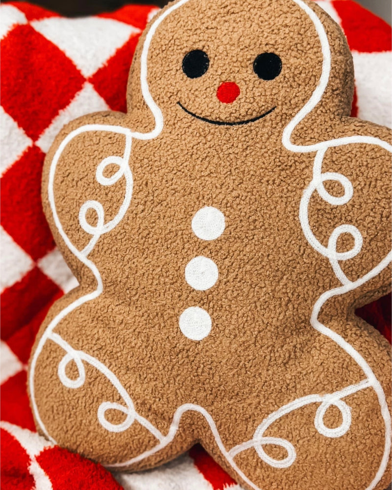 Gingerbread Man Toss Pillow