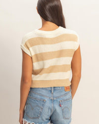Spring Striped Ribbed Knit Top