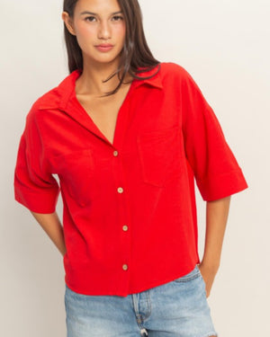 Office Casual Collard Short Sleeve