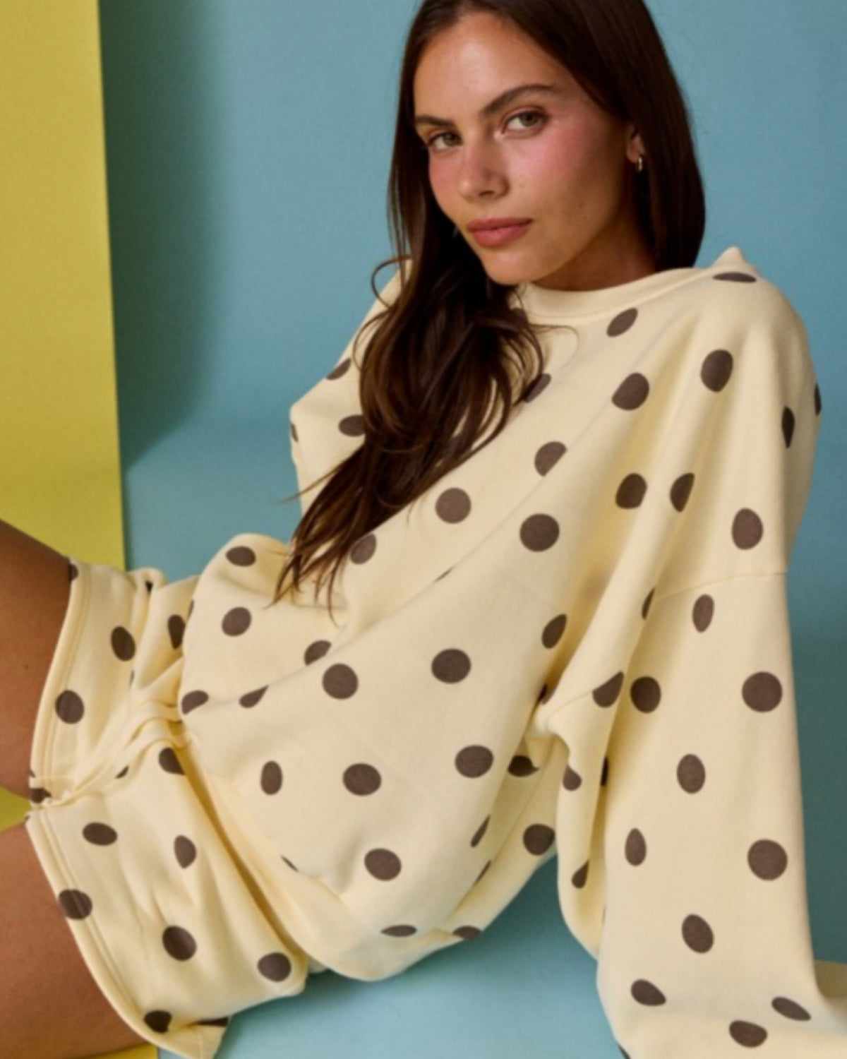 Fun in the City Polka Dot Set- Yellow/ Brown