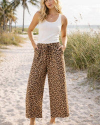 Spring Fresh Leopard Print Drawstring Pants