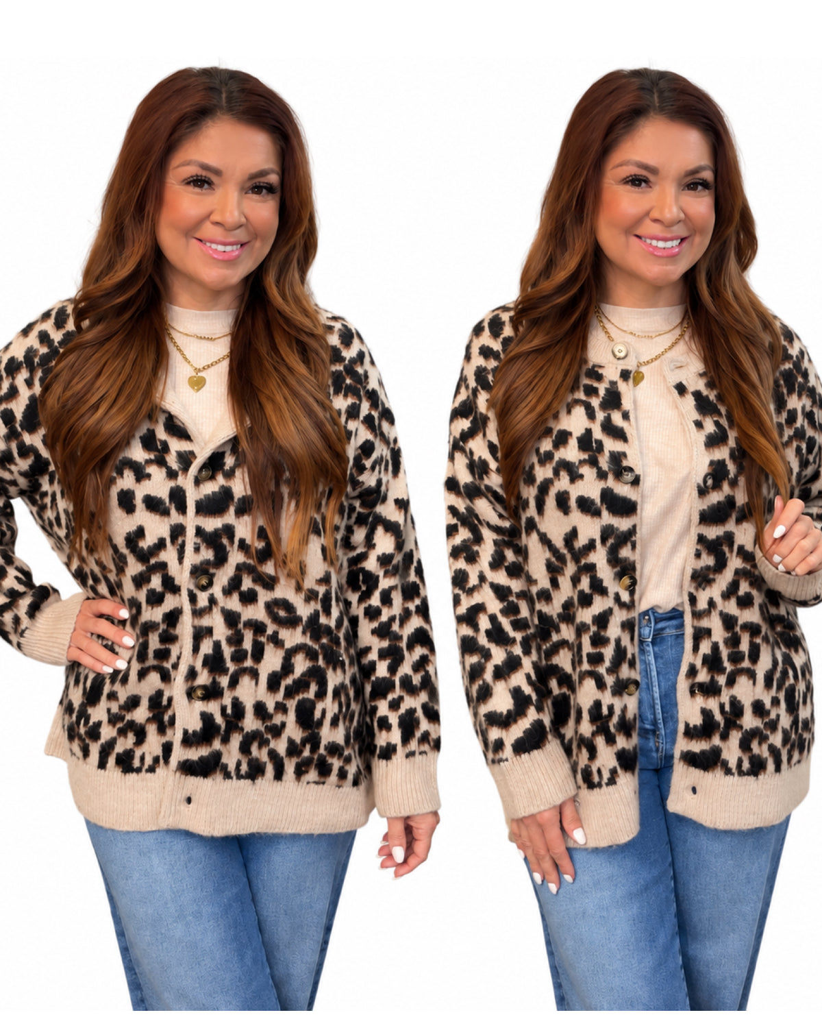 Cozy Dinner Fuzzy Leopard Cardigan