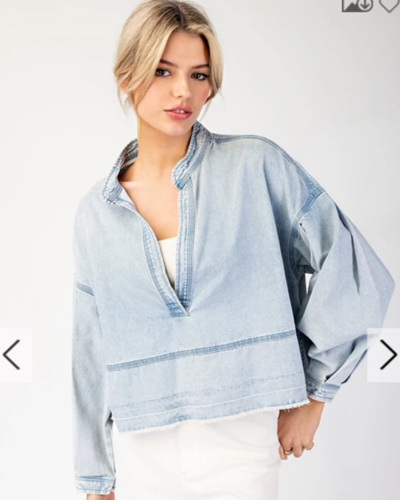 Austin Neon Lights Denim Top
