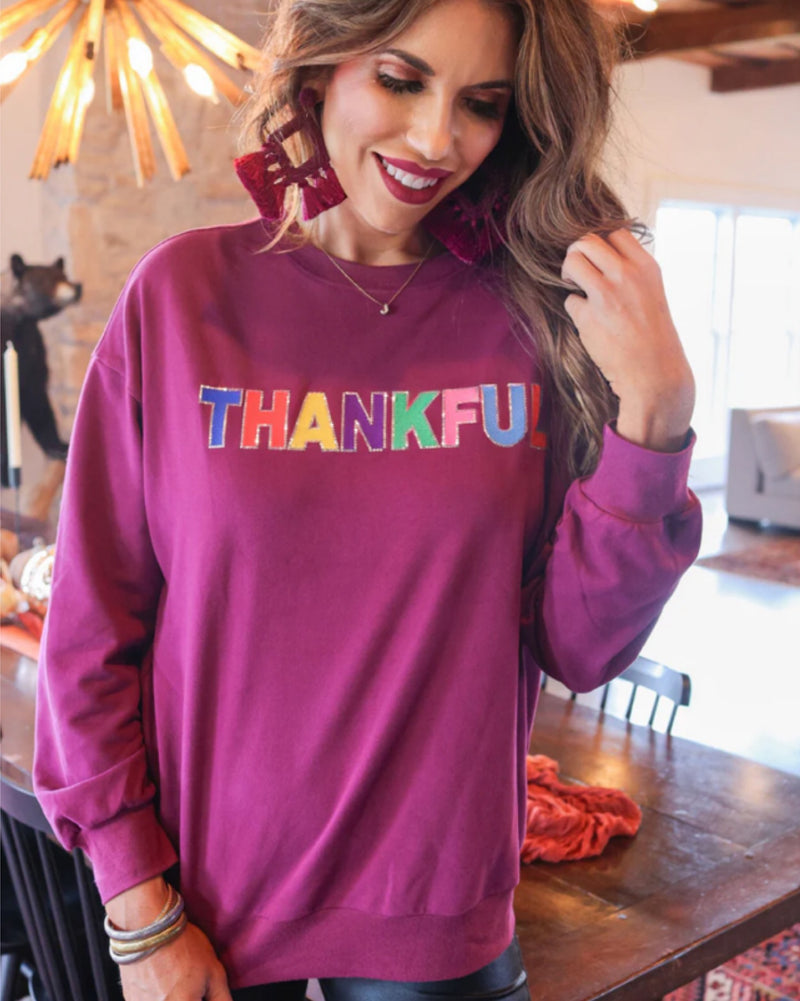 THANKFUL Sequin Sweatshirt