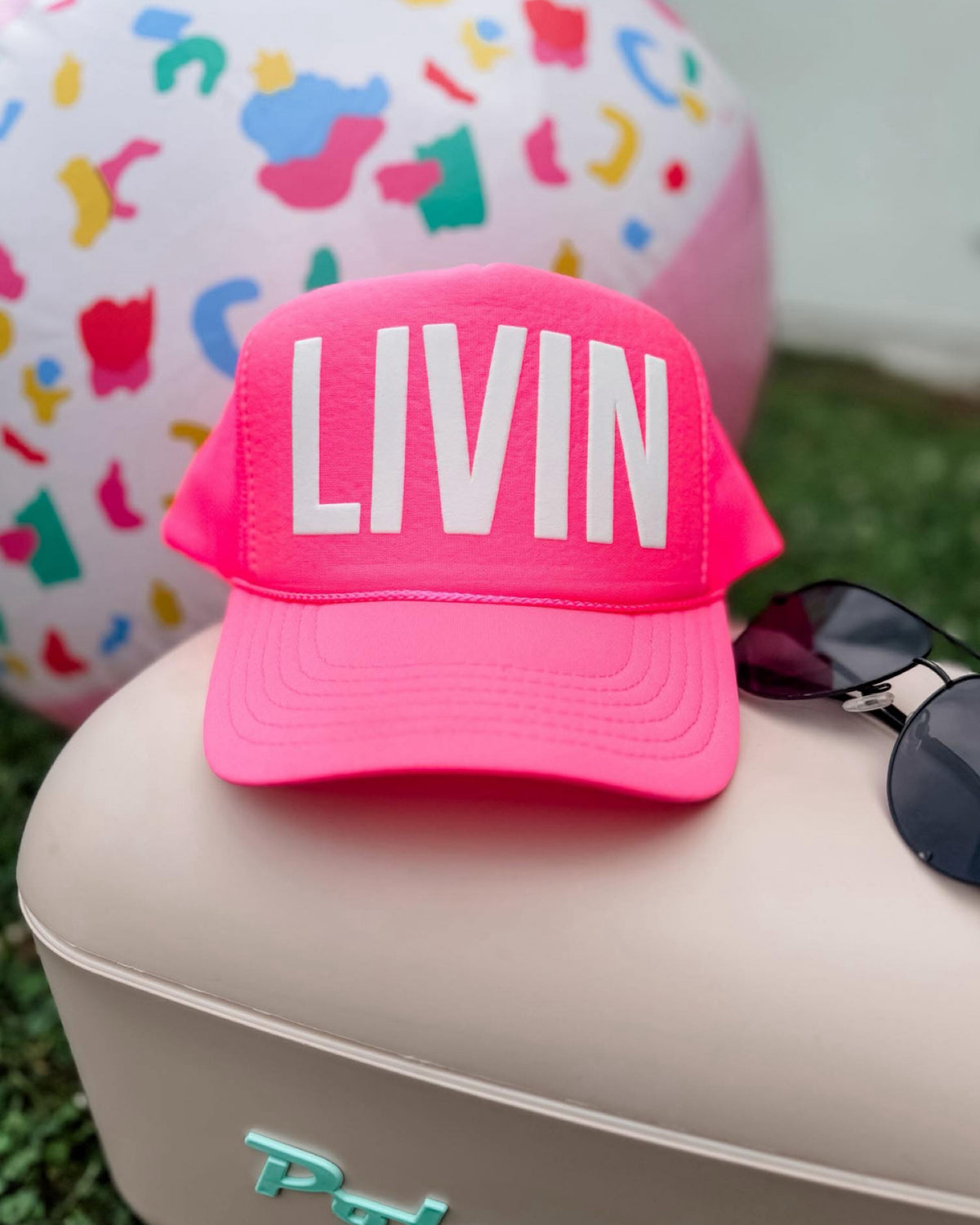 LIVIN neon pink Trucker Hat
