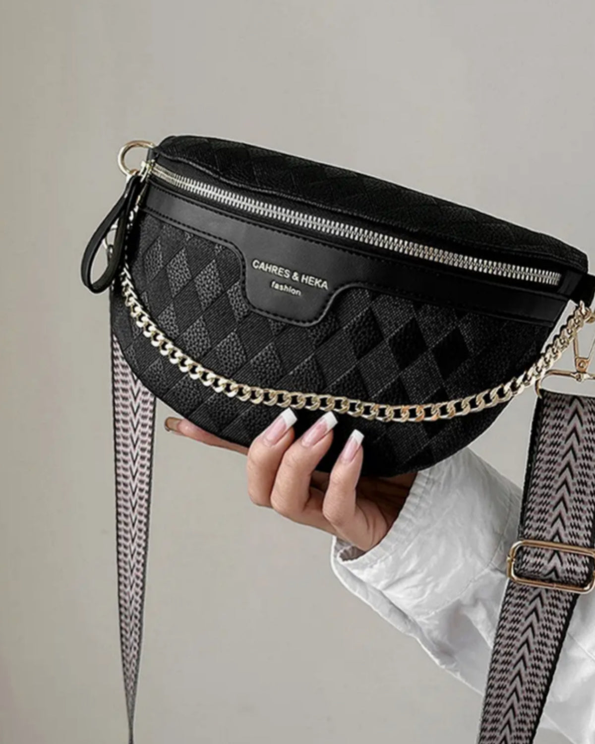 Crossbody Checkered Black