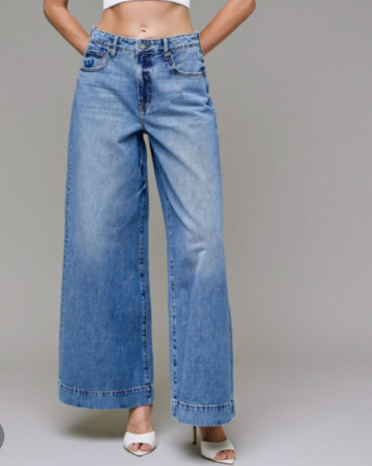 HIDDEN Clean High Rise Wide Leg