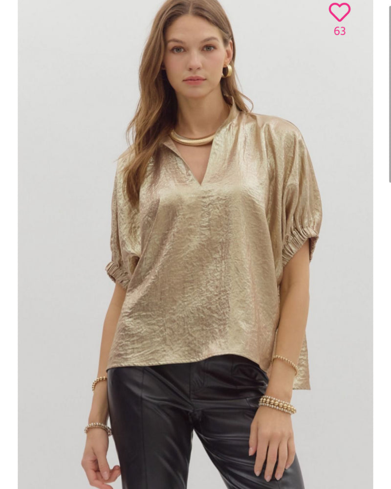 Toast to the Night Metallic Blouse