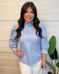 Jodifl Solid Ruffle Lace Top
