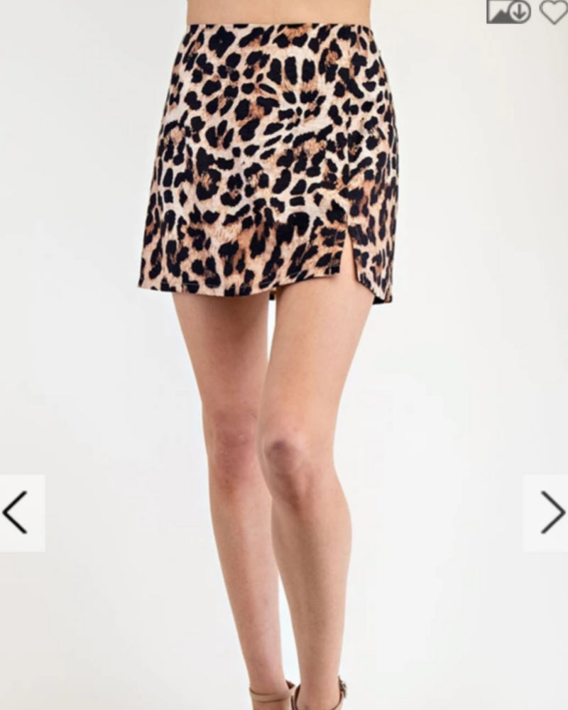 Night Out in Leopard Skort