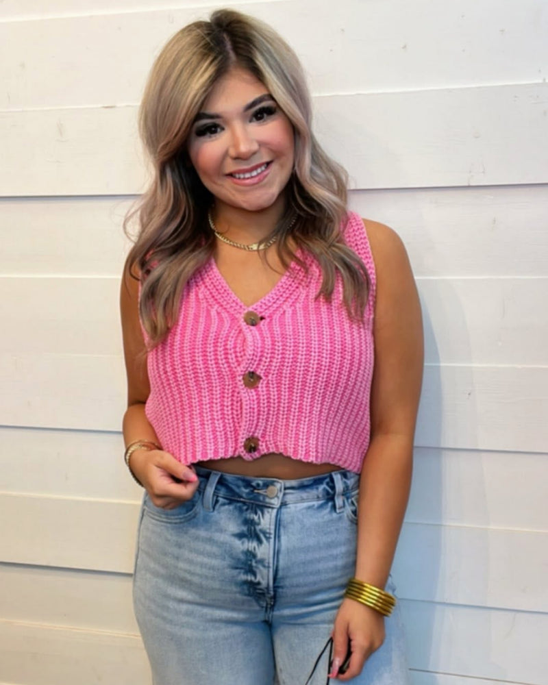 Lilly's little Summer Vest Top in Neon Pink