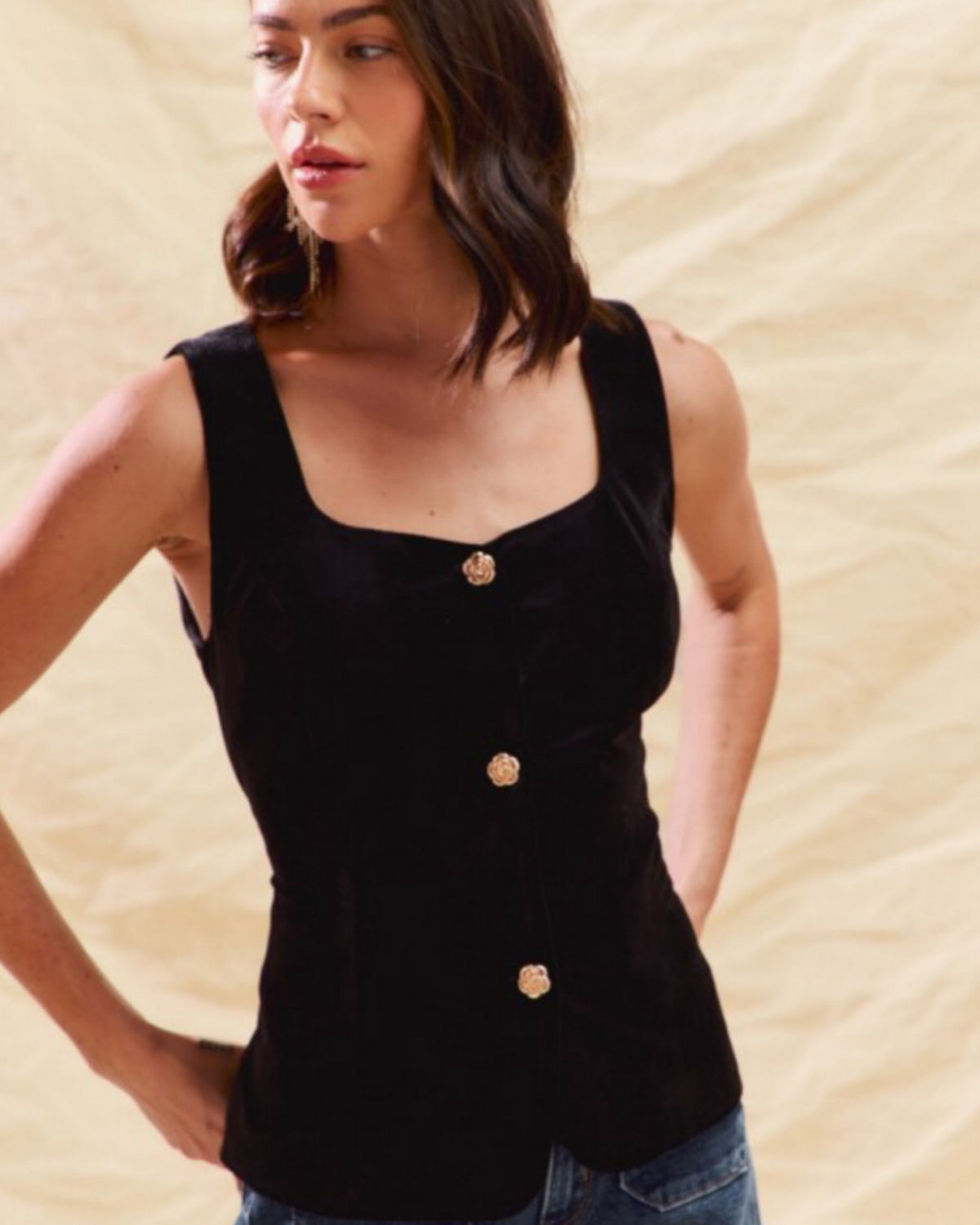 Holiday Velvet Rose Vest