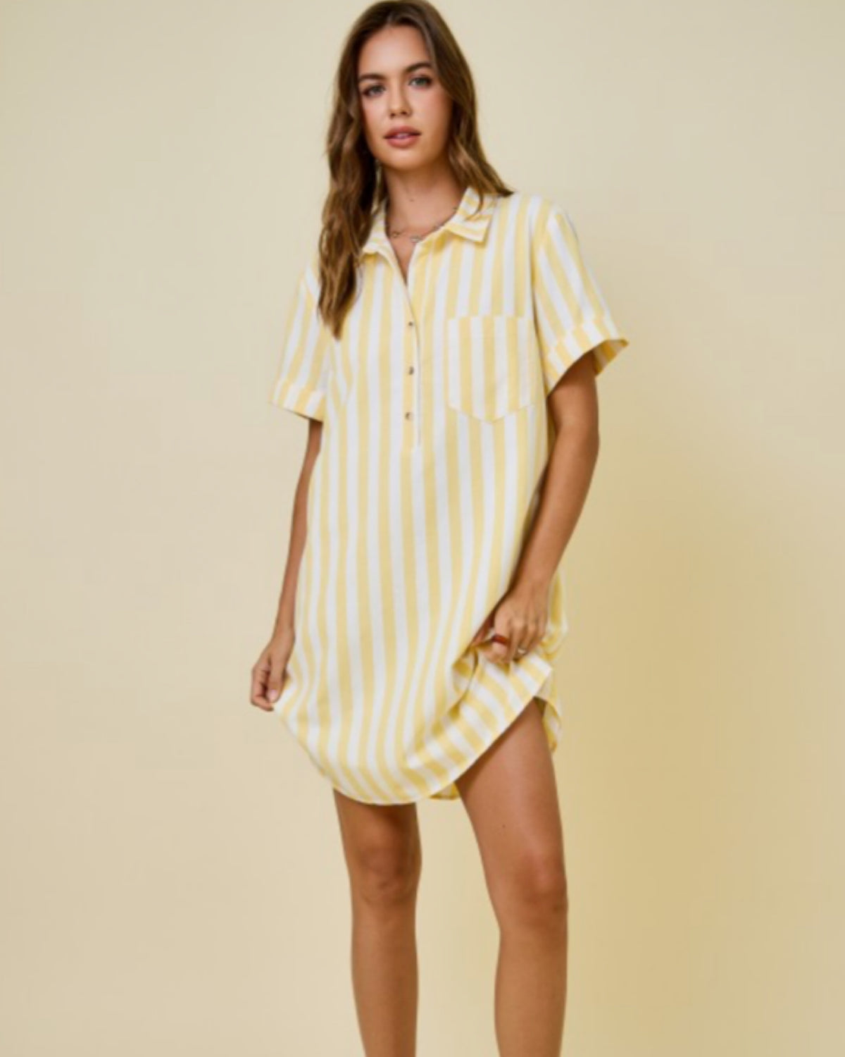 Shirt Dress/ Lemon