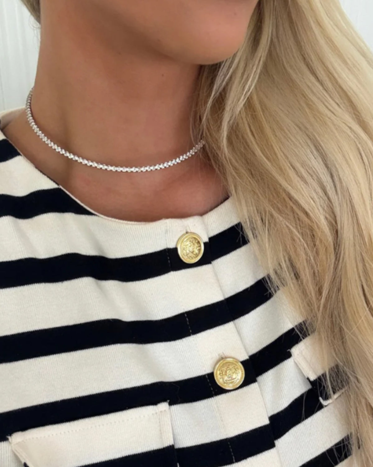 Luxe Tennis Necklace, Silver back