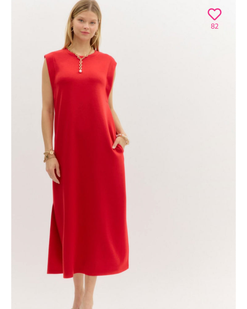 Resort Pass Midi Dress in Red
