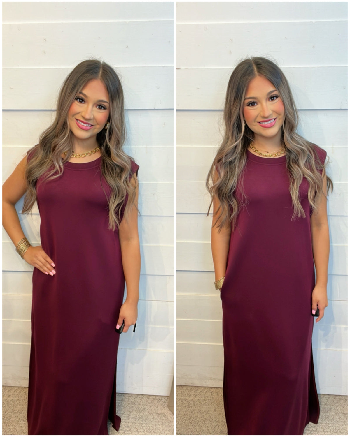 Resort Pass Midi Dress in Wine