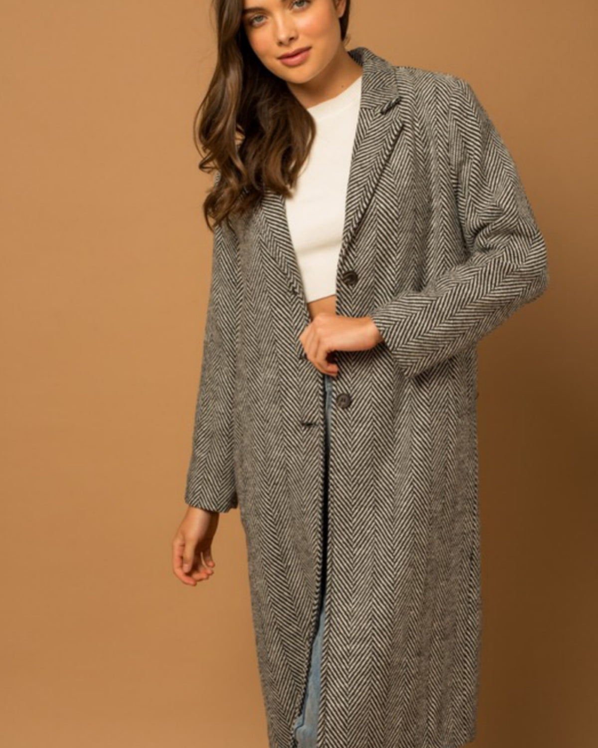 City Herringbone Coat