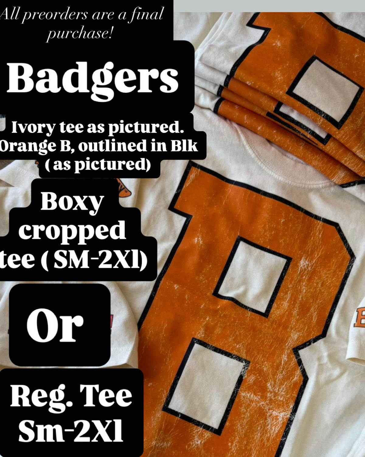 Team Tee - B Badgers preorder