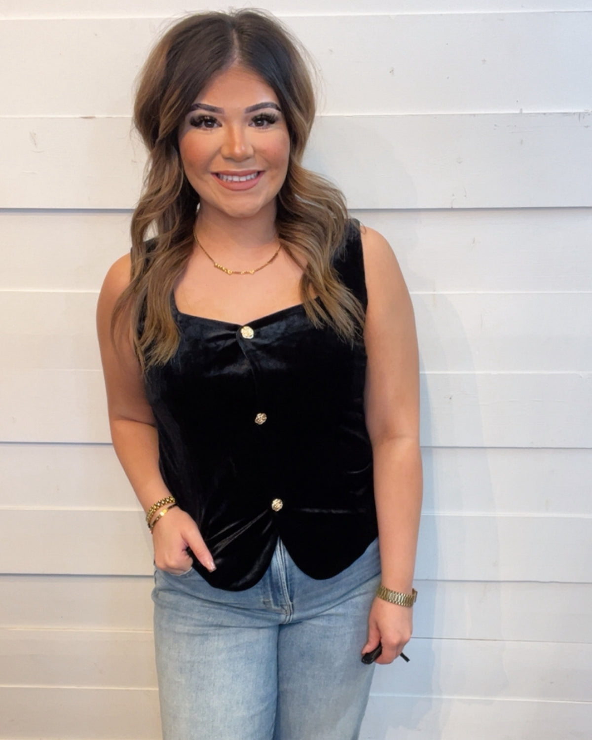 Holiday Velvet Rose Vest