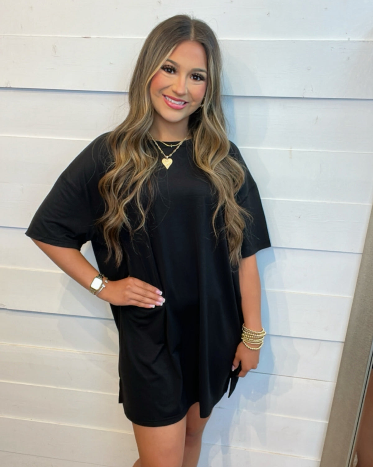 Summer Slub Dress in BLACK