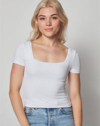 Square Contour Neckline Top