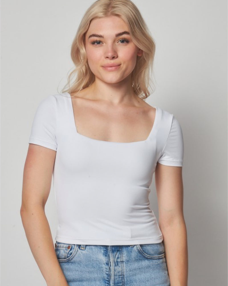 Square Contour Neckline Top