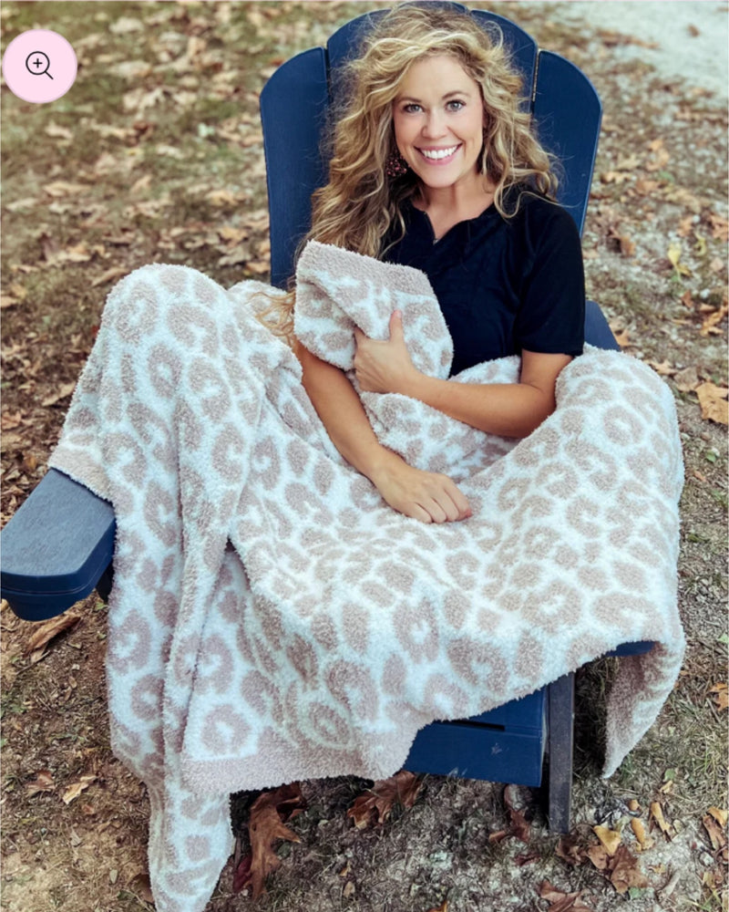 Babe Blanket- Neutral Leopard