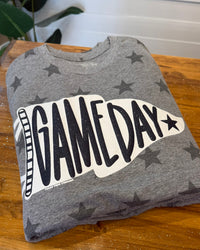 Glitter GAME DAY tee in GREY