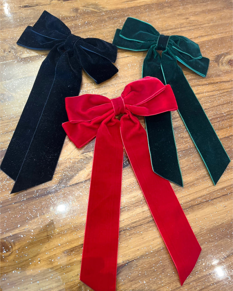 Velvet Holiday Hair Bow