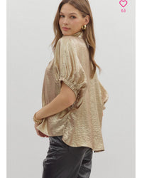 Toast to the Night Metallic Blouse