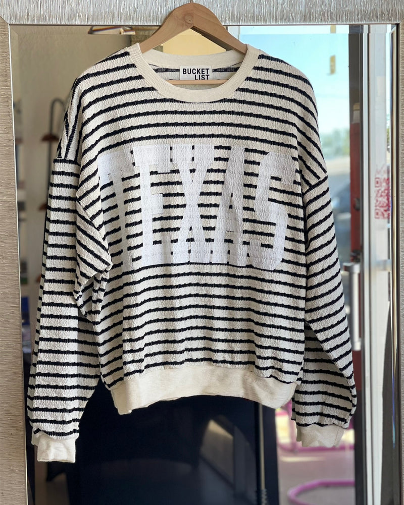 TEXAS graphic textured striped Sweatshirt