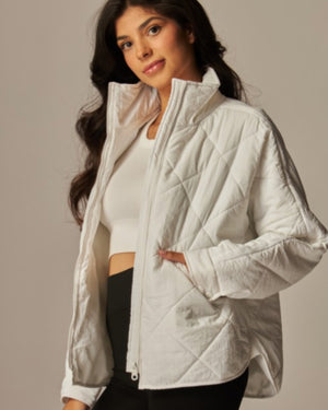 Quilted Pippa Puffer Jacket in WHITE