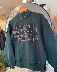 BLESSED Mock Neck Sweater Top