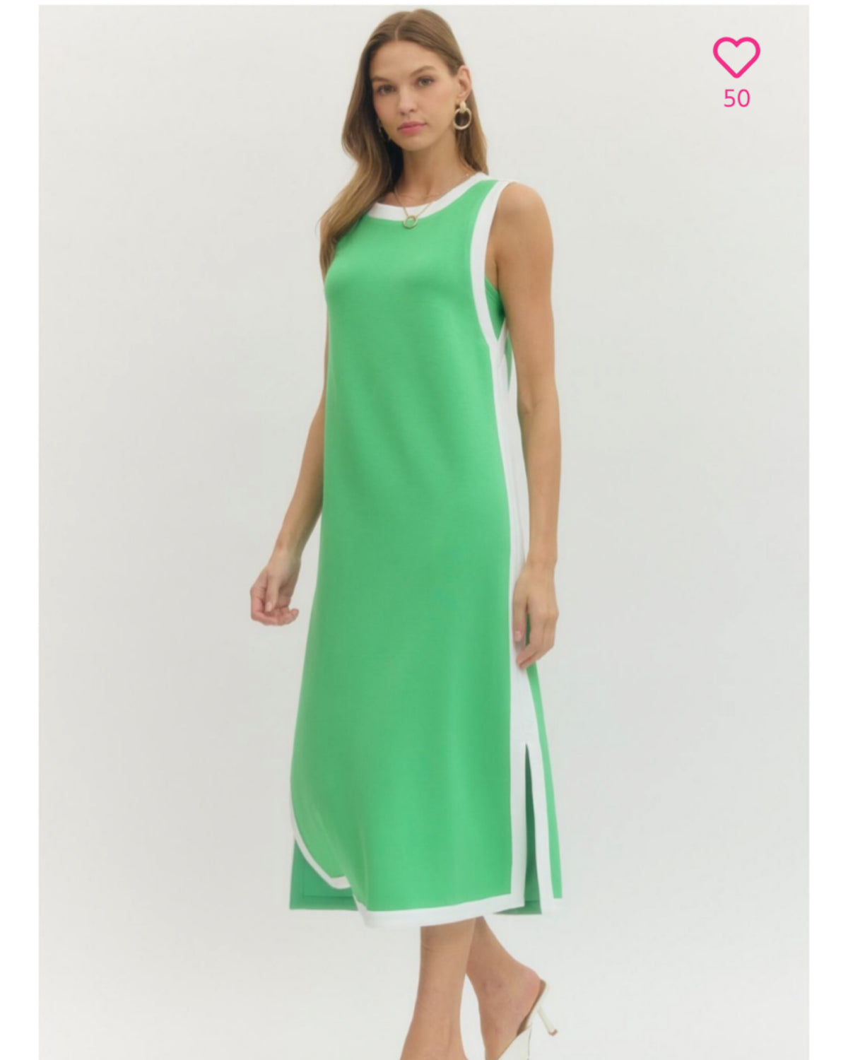 Effortlessly put together Dress in Green/ White