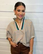 Stripes Blouse in Caramel